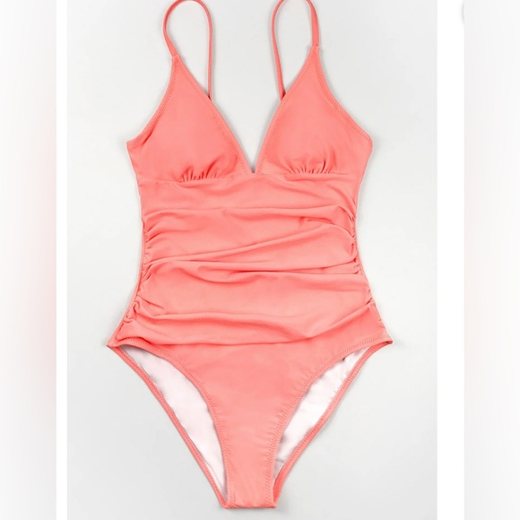 CUPSHE One-Piece Swimsuit | Size Small | Salmon‎ | NWT | Flattering & Fun - Picture 2 of 9